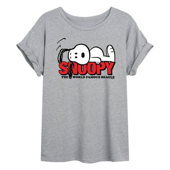 Peanuts - Snoopy Laying - Women's Oversized Graphic T-Shirt
