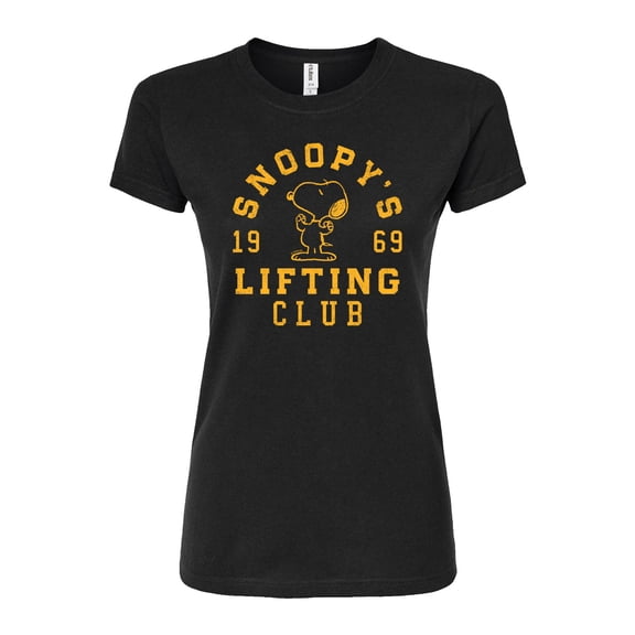 Peanuts - Snoopy Lifting Club - Juniors Fitted Graphic T-Shirt