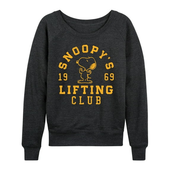 Peanuts - Snoopy Lifting Club - Women's French Terry Pullover Sweatshirt