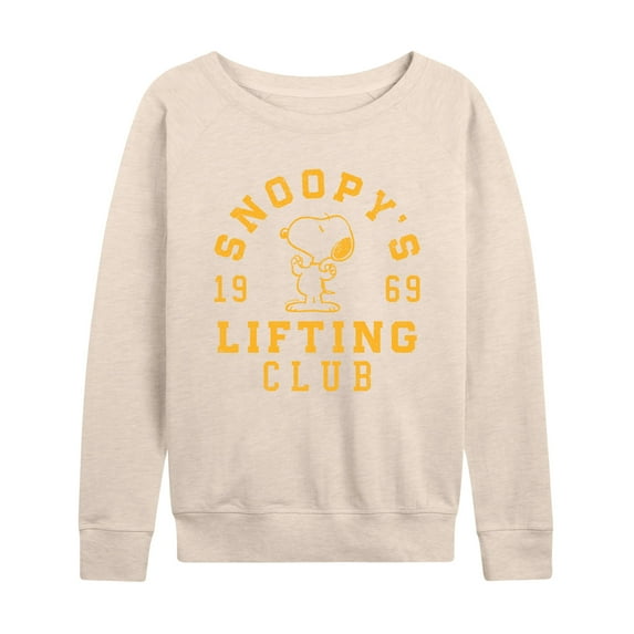Peanuts - Snoopy Lifting Club - Women's French Terry Pullover Sweatshirt