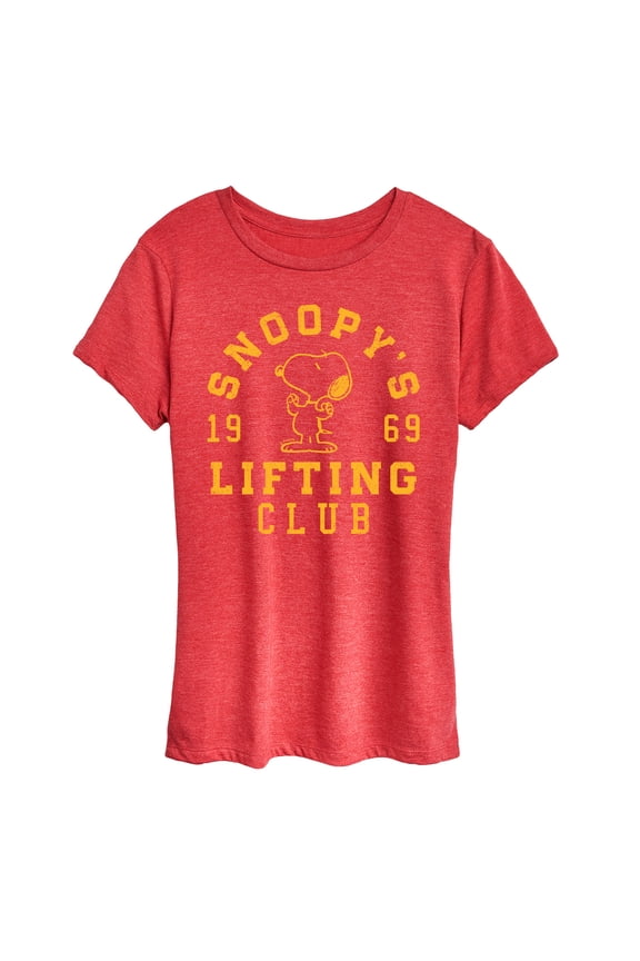 - Snoopy Lifting Club - Women's Short Sleeve Graphic T-Shirt