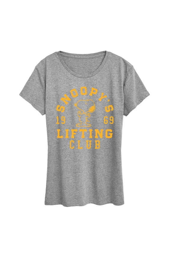 - Snoopy Lifting Club - Women's Short Sleeve Graphic T-Shirt