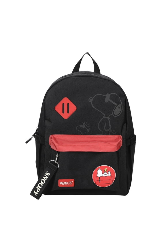 Peanuts Snoopy Line Art 16.5" Adult Black & Red Backpack