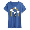 thumbnail image 1 of Peanuts - Snoopy Looking Up Rainbow - Ladies Short Sleeve Classic Fit Tee, 1 of 6