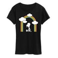 thumbnail image 1 of Peanuts - Snoopy Looking Up Rainbow - Ladies Short Sleeve Classic Fit Tee, 1 of 6