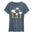 thumbnail image 1 of Peanuts - Snoopy Looking Up Rainbow - Ladies Short Sleeve Classic Fit Tee, 1 of 6
