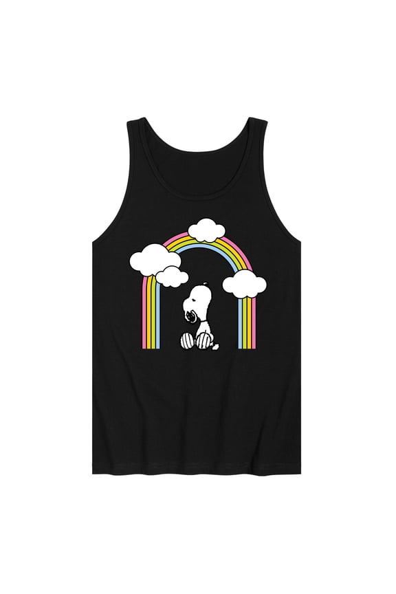 - Snoopy Looking Up Rainbow - Men's Jersey Tank Top