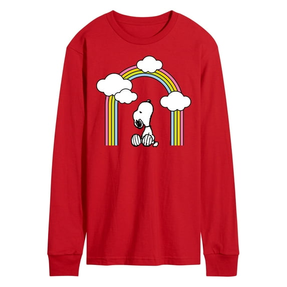 Peanuts - Snoopy Looking Up Rainbow - Men's Long Sleeve T-Shirt