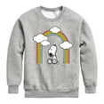 thumbnail image 1 of Peanuts - Snoopy Looking Up Rainbow - Toddler & Youth Crewneck Fleece Sweatshirt, 1 of 6