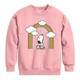 thumbnail image 1 of Peanuts - Snoopy Looking Up Rainbow - Toddler & Youth Crewneck Fleece Sweatshirt, 1 of 5