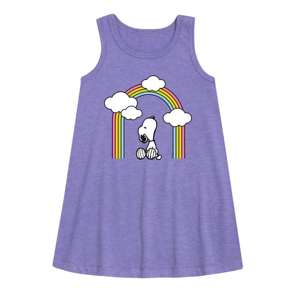 Peanuts - Snoopy Looking Up Rainbow - Toddler & Youth Girls A-line Dress