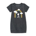 thumbnail image 1 of Peanuts - Snoopy Looking Up Rainbow - Toddler & Youth Girls Fleece Dress, 1 of 5