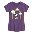 thumbnail image 1 of Peanuts - Snoopy Looking Up Rainbow - Toddler & Youth Girls Short Sleeve Graphic T-Shirt, 1 of 6