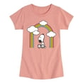 thumbnail image 1 of Peanuts - Snoopy Looking Up Rainbow - Toddler & Youth Girls Short Sleeve Graphic T-Shirt, 1 of 7