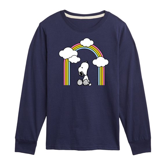 Peanuts - Snoopy Looking Up Rainbow - Toddler & Youth Long Sleeve Graphic T-Shirt