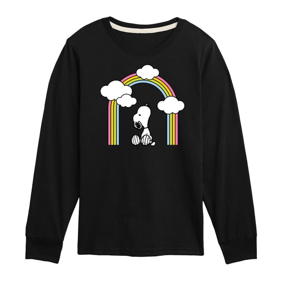 Peanuts - Snoopy Looking Up Rainbow - Toddler & Youth Long Sleeve Graphic T-Shirt