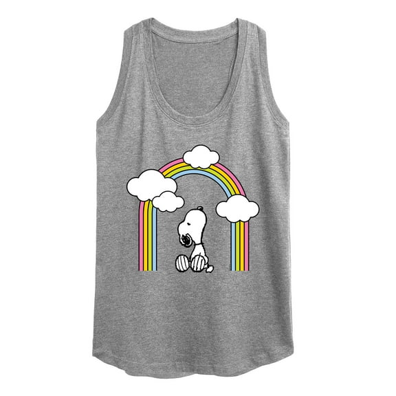 Peanuts - Snoopy Looking Up Rainbow - Women's Racerback Tank Top