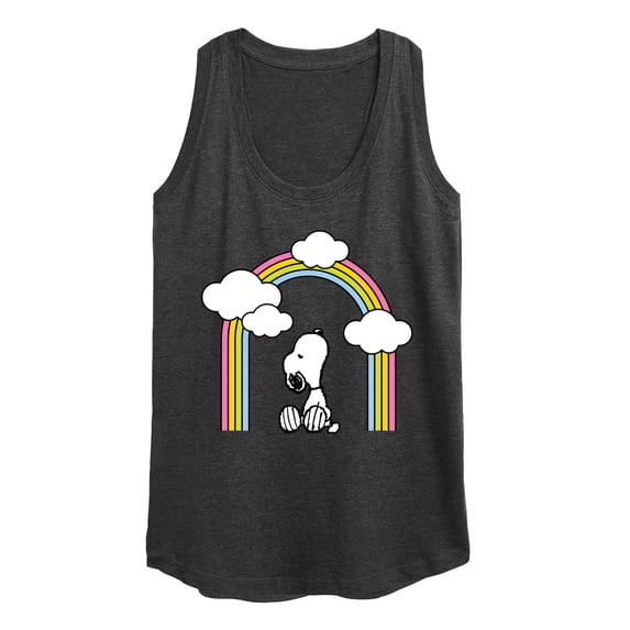 Peanuts - Snoopy Looking Up Rainbow - Women's Racerback Tank Top