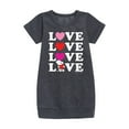 thumbnail image 1 of Peanuts - Snoopy Love Stacked - Girls Short Sleeve Fleece Dress, 1 of 4