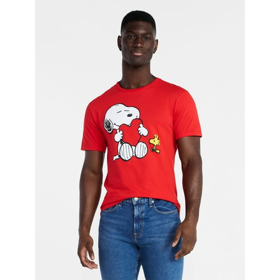 Peanuts Snoopy Men's and Big Men's Love Valentine's Day Graphic Tee, Sizes S-3XL