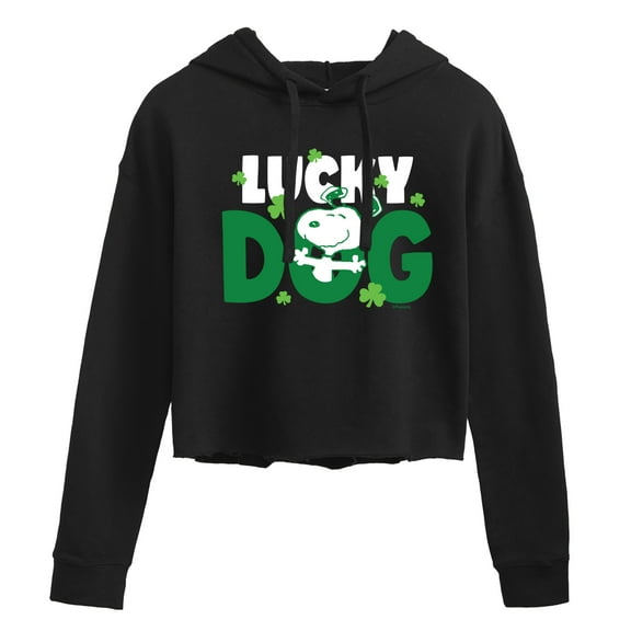 Peanuts - Snoopy Lucky Dog - Juniors Cropped Pullover Hoodie
