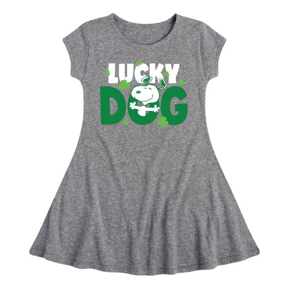 Peanuts - Snoopy Lucky Dog - Toddler And Youth Girls Fit And Flare Dress