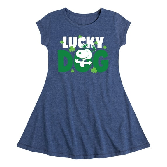 Peanuts - Snoopy Lucky Dog - Toddler And Youth Girls Fit And Flare Dress