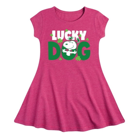 Peanuts - Snoopy Lucky Dog - Toddler And Youth Girls Fit And Flare Dress