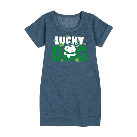 Peanuts - Snoopy Lucky Dog - Toddler And Youth Girls Fleece Dress