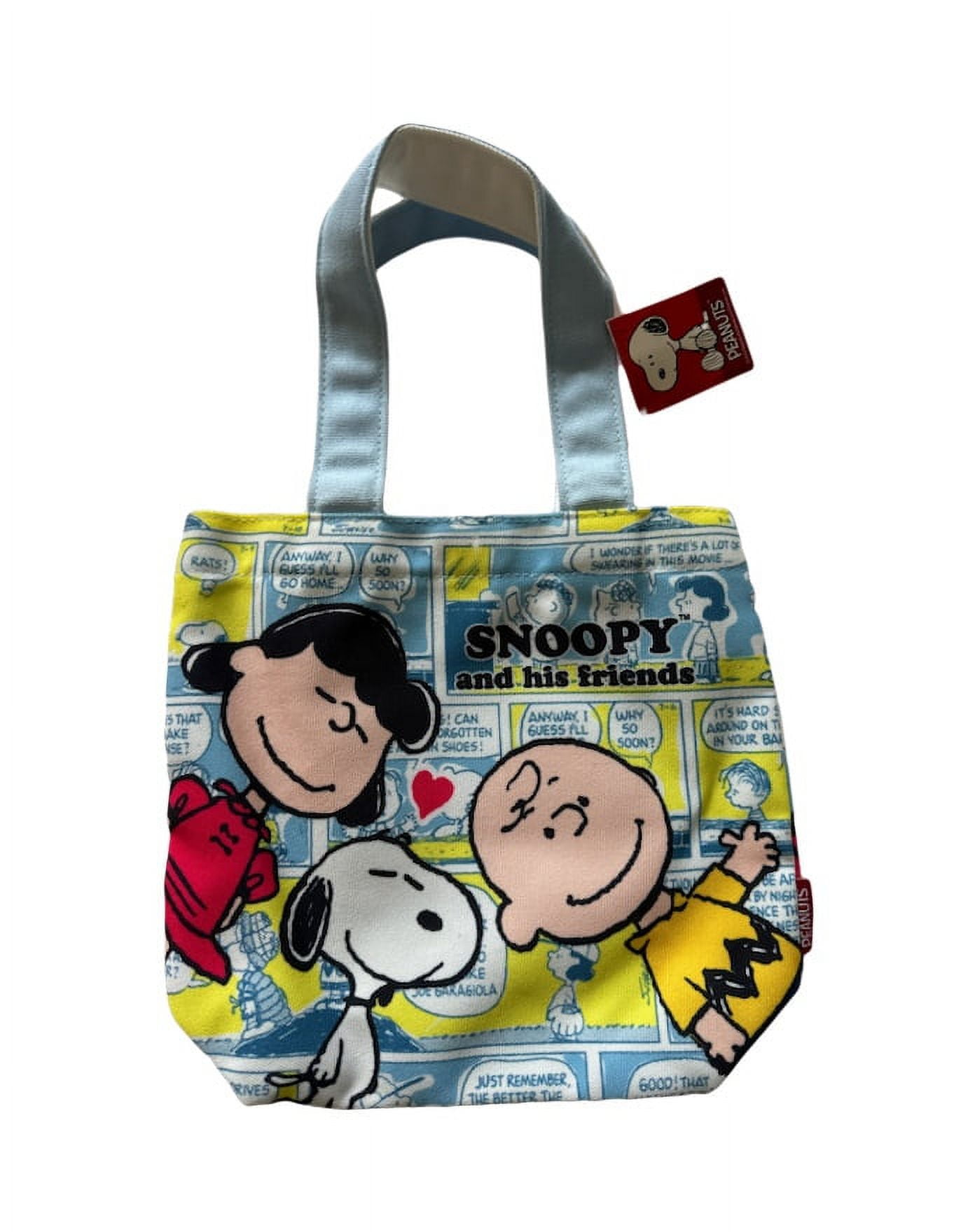 Peanuts Snoopy Lucy Charlie Brown Comic Strips Canvas Tote Handbag