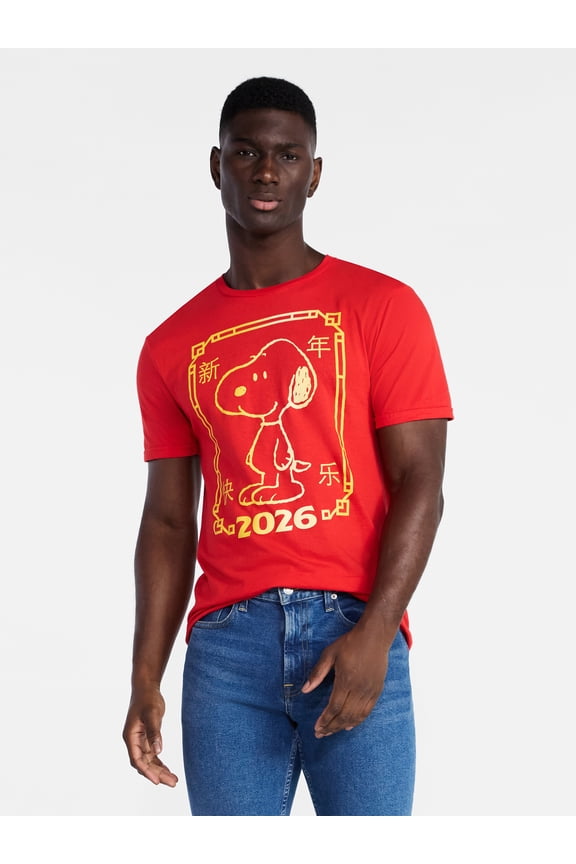 Snoopy Men's and Big Men's Lunar New Year Graphic Tee, Sizes S-3XL