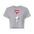 thumbnail image 1 of Peanuts - Snoopy Luv - Juniors Cropped Cotton Blend T - Shirt, 1 of 6