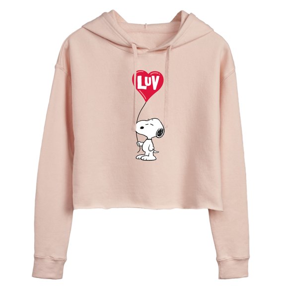 Peanuts - Snoopy Luv - Juniors Cropped Pullover Hoodie
