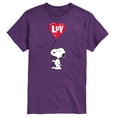 thumbnail image 1 of Peanuts - Snoopy Luv - Men's Short Sleeve Graphic T-Shirt, 1 of 5