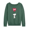thumbnail image 1 of Peanuts - Snoopy Luv - Women's Lightweight French Terry Long Sleeve Shirt, 1 of 6