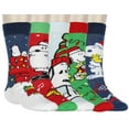 thumbnail image 1 of Peanuts Snoopy Men's Socks Holiday Inspired Designs 5-Pack Adult Mid-Calf Crew Socks Size 6-12, 1 of 7