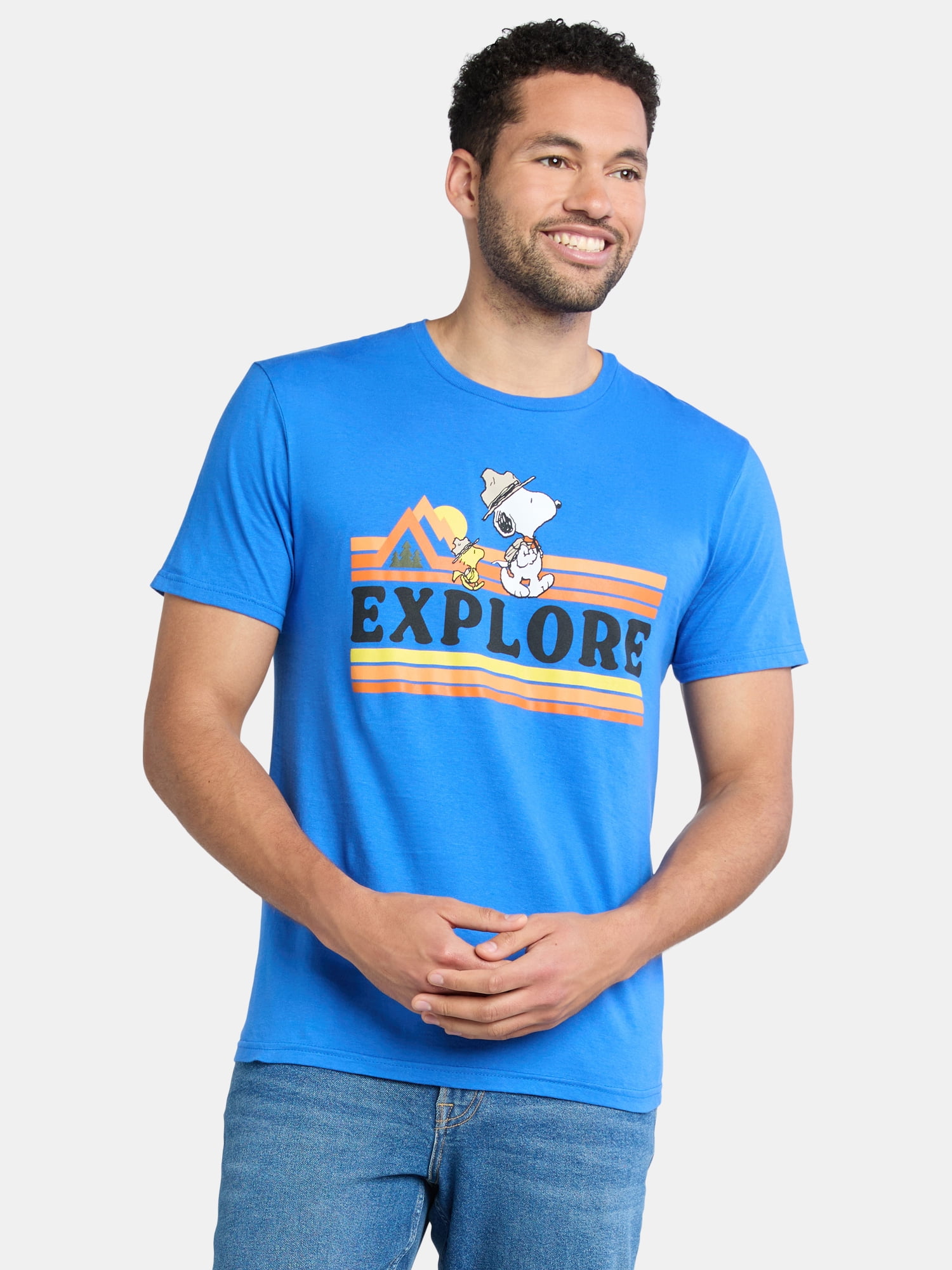 Peanuts Snoopy Men’s and Big Men’s Explore Graphic Tee, Sizes S-3XL