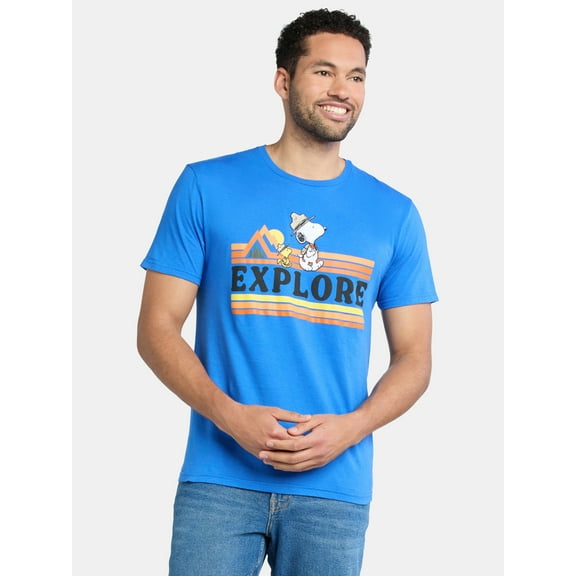 Peanuts Snoopy Men’s and Big Men’s Explore Graphic Tee, Sizes S-3XL