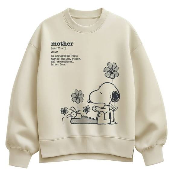 Peanuts - Snoopy Mom Definition - Women's Oversized Fleece Crew Sweatshirt