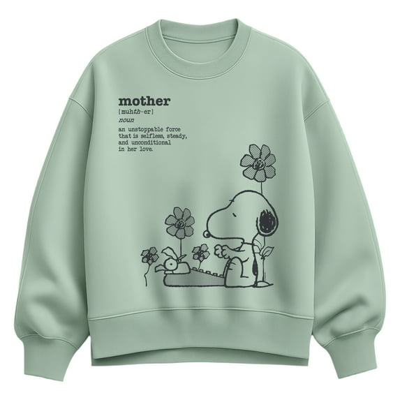 Peanuts - Snoopy Mom Definition - Women's Oversized Fleece Crew Sweatshirt