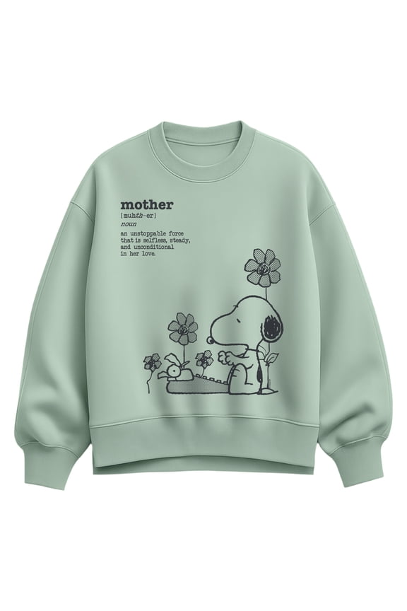 - Snoopy Mom Definition - Women's Oversized Fleece Crew Sweatshirt