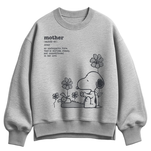Peanuts - Snoopy Mom Definition - Women's Oversized Fleece Crew Sweatshirt