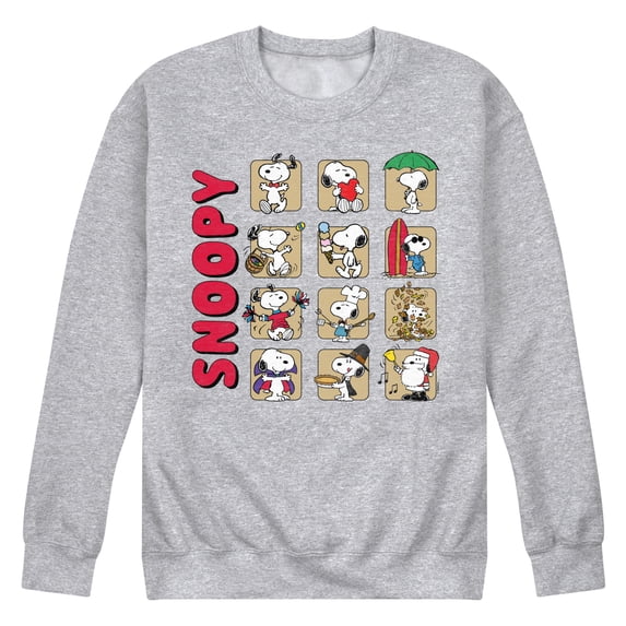 Peanuts - Snoopy Monthly - Men's Crew Fleece Sweatshirt