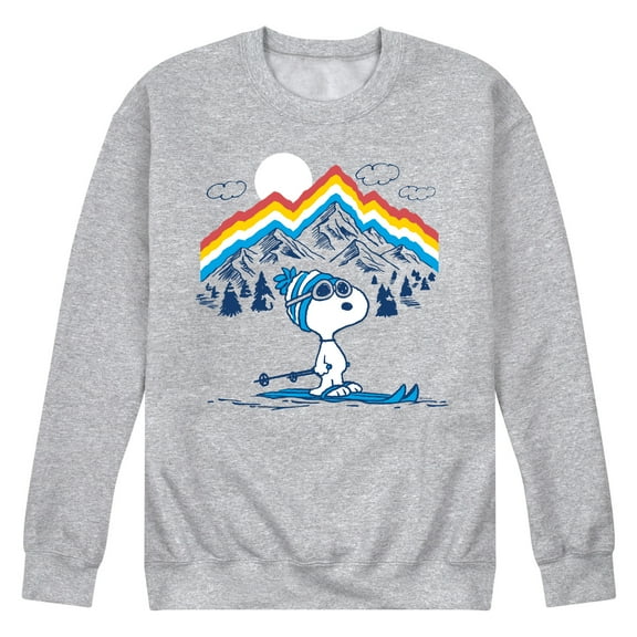 Peanuts - Snoopy Mountain Retro - Men's Crew Neck Fleece Pullover