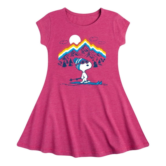 Peanuts - Snoopy Mountain Retro - Toddler And Youth Girls Fit And Flare Dress