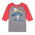 thumbnail image 1 of Peanuts - Snoopy Mountain Retro - Toddler & Youth Raglan Graphic T-Shirt, 1 of 1
