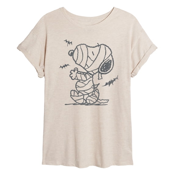 Peanuts - Snoopy Mummy And Bats - Women's Oversized T-Shirt