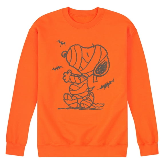 Peanuts - Snoopy Mummy And Bats - Men's Crew Neck Fleece Pullover