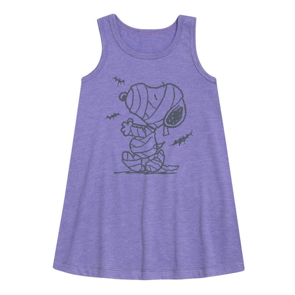 Peanuts - Snoopy Mummy And Bats - Toddler & Youth Girls A-line Dress