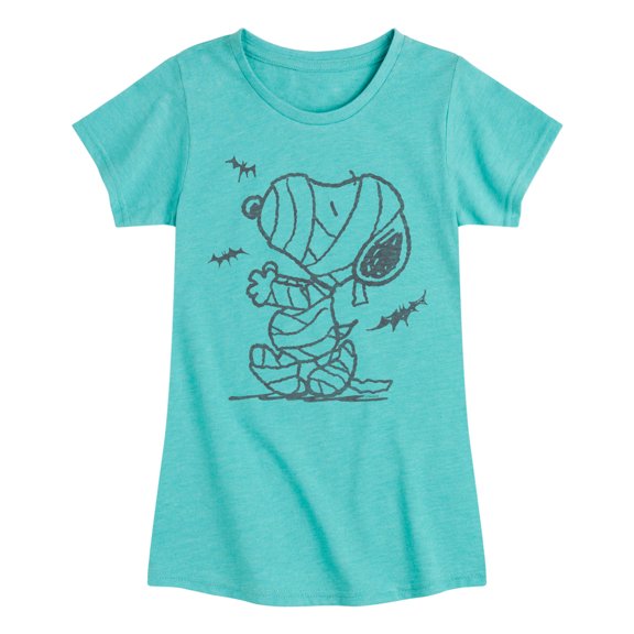 Peanuts - Snoopy Mummy And Bats - Toddler & Youth Girls Short Sleeve Graphic T-Shirt